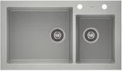 Zlewozmywaki - AXIS GROUP Zlew A-Point 140 2-komorowy szary - miniaturka - grafika 1