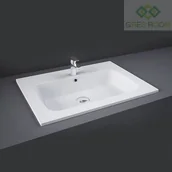 Umywalki - RAK Ceramics Ceramics CILLA UMYWALKA WPUSZCZANA PROSTOKĄTNA 61X47,5 CM Z OTWOREM BIAŁY POŁYSK LACI00001 - miniaturka - grafika 1