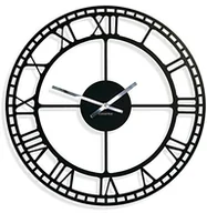 Zegary - FLEXISTYLE Vintage zegar ścienny metalowy, czarne, 50 cm, salonu, sypialni, Made in EU - miniaturka - grafika 1