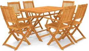 vidaXL 7-cz zestaw składanych mebli ogrodowych lite drewno akacjowe 3058156 - Meble ogrodowe - miniaturka - grafika 17
