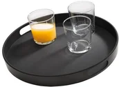 Wyposażenie lokali gastronomicznych - APS Taca okrągła z melaminy z otworami do trzymania o średnicy 355mm | czarna 045 - miniaturka - grafika 1