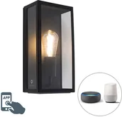 Lampy ogrodowe - QAZQA Inteligentny kinkiet zewnętrzny czarny  w tym WiFi ST64 IP44 - Rotterdam - miniaturka - grafika 1