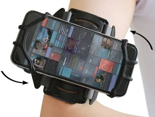 VUP+ Etui opaska sportowa armband VUP+ na ramię do telefonu Czarne 8158X1 - Etui i futerały do telefonów - miniaturka - grafika 5