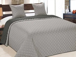 Euromat Dwustronna Narzuta Vigo II Ciemno Szara-Srebrna 10 180x220+2x40x40 12965 - Narzuty - miniaturka - grafika 4