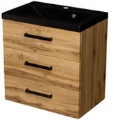 Szafki łazienkowe - Gante Szafka z umywalką 60 cm 39/3 seria Fokus Loft FKS-NL-U60/39/3 + Clever - miniaturka - grafika 1