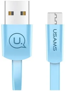 USAMS Kabel płaski U2 US-SJ201 microUSB 1,2m niebieski - Kable USB - miniaturka - grafika 2