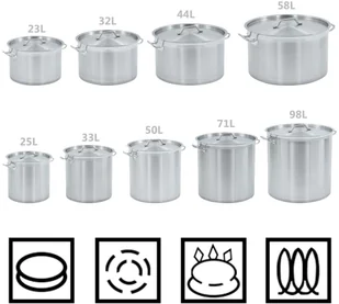 vidaXL Garnek, 32 L, 40 x 26 cm, stal nierdzewna - Garnki - miniaturka - grafika 6