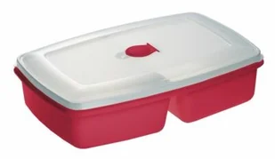 Plast Team POLAND SP. Z O.O. Pojemnik Do Mikrofalówki Podwójny Czerwony 3104 TEA000395 - Pojemniki kuchenne - miniaturka - grafika 2