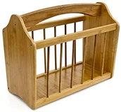 Pozostałe akcesoria kuchenne - Relaxdays stojak na gazety wykonana z wytrzymałego bambusa z uchem jako zajmujący mało miejsca na magazyny monitora z uchwytem do noszenia do transportowania na gazety, czasopisma, and Crossword 'HBT: 10015644 - miniaturka - grafika 1