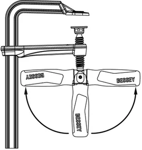 Bessey ścisk śrubowy stolarski ślusarski 250x120mm, [GZ25KG] GZ25KG - Imadła i ściski - miniaturka - grafika 6