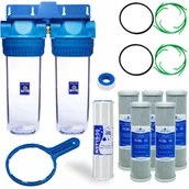 Akcesoria hydrauliczne - Filtr Wody Wstępny Cały Dom Siatka + Blok Węglowy - miniaturka - grafika 1