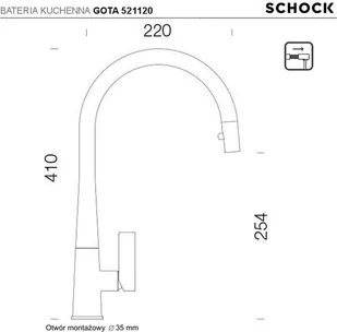 Schock GOTA 521120 W Czarna - Baterie kuchenne - miniaturka - grafika 2