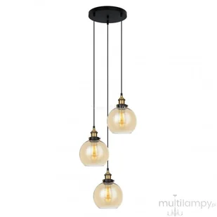Italux Cardena lampa wisząca 3-punktowa MDM-4330/3 GD+AMB MDM-4330/3 GD+AMB - Lampy sufitowe - miniaturka - grafika 4