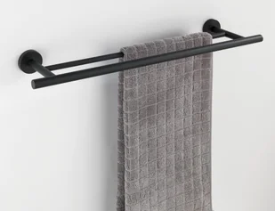 Wenko Podwójny wieszak na ręczniki czarny BOSIO 24408100 - Wieszaki łazienkowe Wenko Podwójny wieszak na ręczniki czarny BOSIO 24408100 - Wieszaki łazienkowe - miniaturka - grafika 1