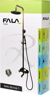 Fala KOLUMNA PRYSZNICOWA RETRO BRONZE 1 75829 ZYSKAJ RABAT 30 ZŁ 75829 - Zestawy prysznicowe - miniaturka - grafika 3