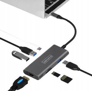 Adapter 7w1 Hub Usb-c Hdmi 4K Sd Macbook Pro / Air - Złącza, przejściówki, adaptery - miniaturka - grafika 6