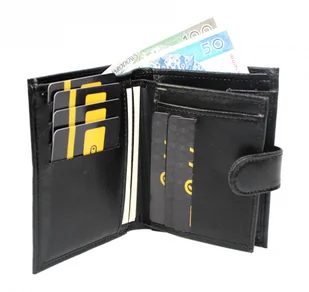 Elkor (PL) Portfel Męski Skórzany (PL) Skóra Licowa Pionowy Z Zapięciem Z Wyciąganą Wkładką Na Dokumenty EL36 - Portfele - miniaturka - grafika 3