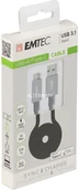Kable USB - Emtec ECCHAT700TCU3 kabel USB 1,2 m 3.2 Gen 2 (3.1 Gen 2) USB A USB C Czarny, Adapter - miniaturka - grafika 1