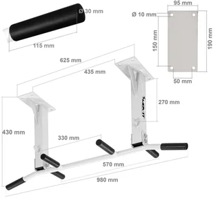 Movit BIAŁY DRĄŻEK SUFITOWY GIMNASTYCZNY DO PODCIĄGANIA SUFIT 20040821 - Pozostały sprzęt i akcesoria do ćwiczeń - miniaturka - grafika 3