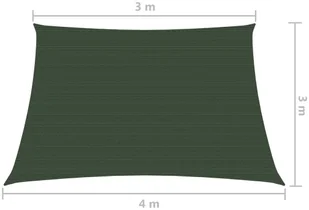 vidaXL Żagiel przeciwsłoneczny, 160 g/m, ciemnozielony, 3/4x3 m, HDPE 311489 - Parasole ogrodowe - miniaturka - grafika 6