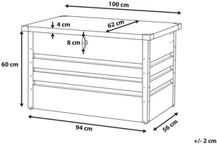 Beliani Skrzynia ogrodowa metalowa 300 l szara CEBROSA - Skrzynie ogrodowe - miniaturka - grafika 4