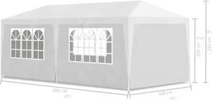 vidaXL vidaXL Namiot imprezowy, pawilon ogrodowy, biały (3x6) - Pawilony ogrodowe - miniaturka - grafika 14