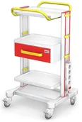 Meble i wyposażenie gabinetów medycznych - Ztm Tech-med G-004 LUX stolik-wózek z 3 blatami pod aparaty medyczne i szufladą G-004 B LUX - miniaturka - grafika 1