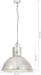 VidaXL Lampa wisząca, 25 W, kolor srebra, okrągła, 48 cm, E27 320563 - Lampy sufitowe - miniaturka - grafika 9