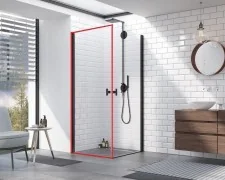 Radaway Nes Black KKD I Drzwi j 100x200 cm lewe czarne przezroczyste EasyClean 10021100-54-01L - Ścianki i drzwi prysznicowe - miniaturka - grafika 2