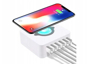 Ładowarka Indukcyjna 10W 6x Usb ładowanie Qc 3.0 - Ładowarki do telefonów - miniaturka - grafika 2