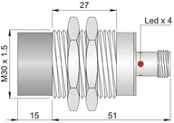 Inne akcesoria elektryczne - ORNO indukcyjny 30 mm SI30SM-DCE20 NPN NO+NC H S I30000489 - miniaturka - grafika 1