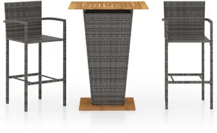 vidaXL 3-cz zestaw mebli barowych do ogrodu szary 3064869 - Pozostałe meble ogrodowe - miniaturka - grafika 2