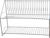Suszarki do naczyń - Smart Kitchen Suszarka do naczyń z podst. srebrna dwupoziomowa - miniaturka - grafika 1