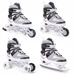 Łyżworolki Regulowane 4w1 Rolki Wrotki Łyżwy 34-37 - Rolki - miniaturka - grafika 6