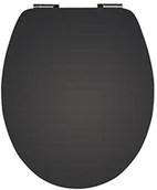 Deski sedesowe - SITZPLATZ ozdobna deska sedesowa z drewna, z systemem cichego opadania, metalowe zawiasy, szybkie mocowanie Fast-Fix, kolor: grafitowy (Carbon), wysoki połysk - miniaturka - grafika 1