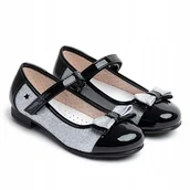 Buty dla dziewczynek - Wojtyłko Baleriny dla dziewczynki wkł.SKÓRA rzep - miniaturka - grafika 1