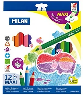 MILAN Kredki maxi trójkątne 12 szt - Kredki, ołówki, pastele i pisaki - miniaturka - grafika 4