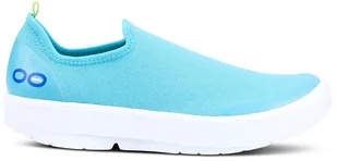 Oofos Buty regeneracyjne OOmg eeZee LOW White/Teal - Klapki i japonki męskie - miniaturka - grafika 2