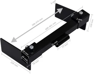 vidaXL Adapter do pługu śnieżnego montowanego do kosiarki, czarny - Akcesoria do kos i kosiarek - miniaturka - grafika 7