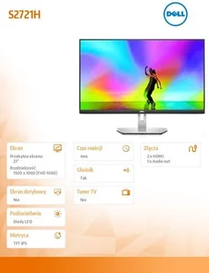 Dell S2721H Srebrny (210-AXLE Consumer) - Monitory - miniaturka - grafika 4