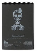 Notesy i bloczki - SM.LT EB-30ts/Black Authentic Line A4 szkicownik, 165 GSM lekko strukturalny Czarny, 30 arkuszy papieru, z perforacją, recyklingowej pokrywka, z podwójnym zamkiem spirala EB-30TS/BLACK - miniaturka - grafika 1