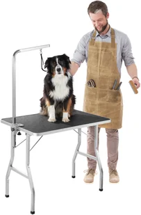 tectake Stół trymerski groomerski z wysięgnikiem o regulowanej wysokości - czarny/szary 402892 - Akcesoria do hodowli zwierząt - miniaturka - grafika 2