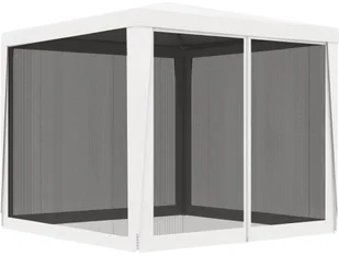 vidaXL Namiot imprezowy z 4 siatkowymi ściankami, 2,5x2,5 m, biały - Pawilony ogrodowe - miniaturka - grafika 9