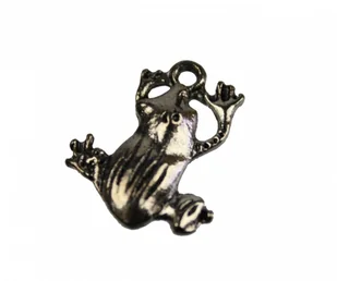 Żabka metalowa mała z małym kółeczkiem - Figurki dekoracyjne - miniaturka - grafika 3