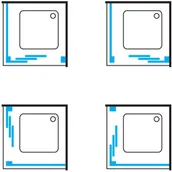Kabiny prysznicowe - Omnires Bronx Kabina kwadratowa 80x80x185 cm BR8080CRTR - miniaturka - grafika 1