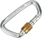 Sprzęt wspinaczkowy - Climbing Technology D-Shape Steel SG Karabinek, zinc plated steel 2020 Karabinki zakręcane 3C4760A - miniaturka - grafika 1