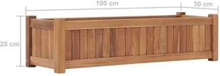 vidaXL Podwyższona donica 100x30x25 cm, lite drewno tekowe - Donice - miniaturka - grafika 7