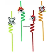 Wieczór panieński i kawalerski - SŁOMKI CRAZY DO NAPOJU DRINKA SOKU 4 szt pirat - miniaturka - grafika 1