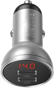 Baseus ładowarka samochodowa 2x USB 4,8A 24W z LCD srebrny (CCBX-0S) - Ładowarki do telefonów - miniaturka - grafika 18