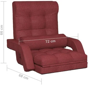 VidaXL Lumarko Składane krzesło podłogowe, funkcja spania, winna czerwień 336529 VidaXL - Szezlongi - miniaturka - grafika 8